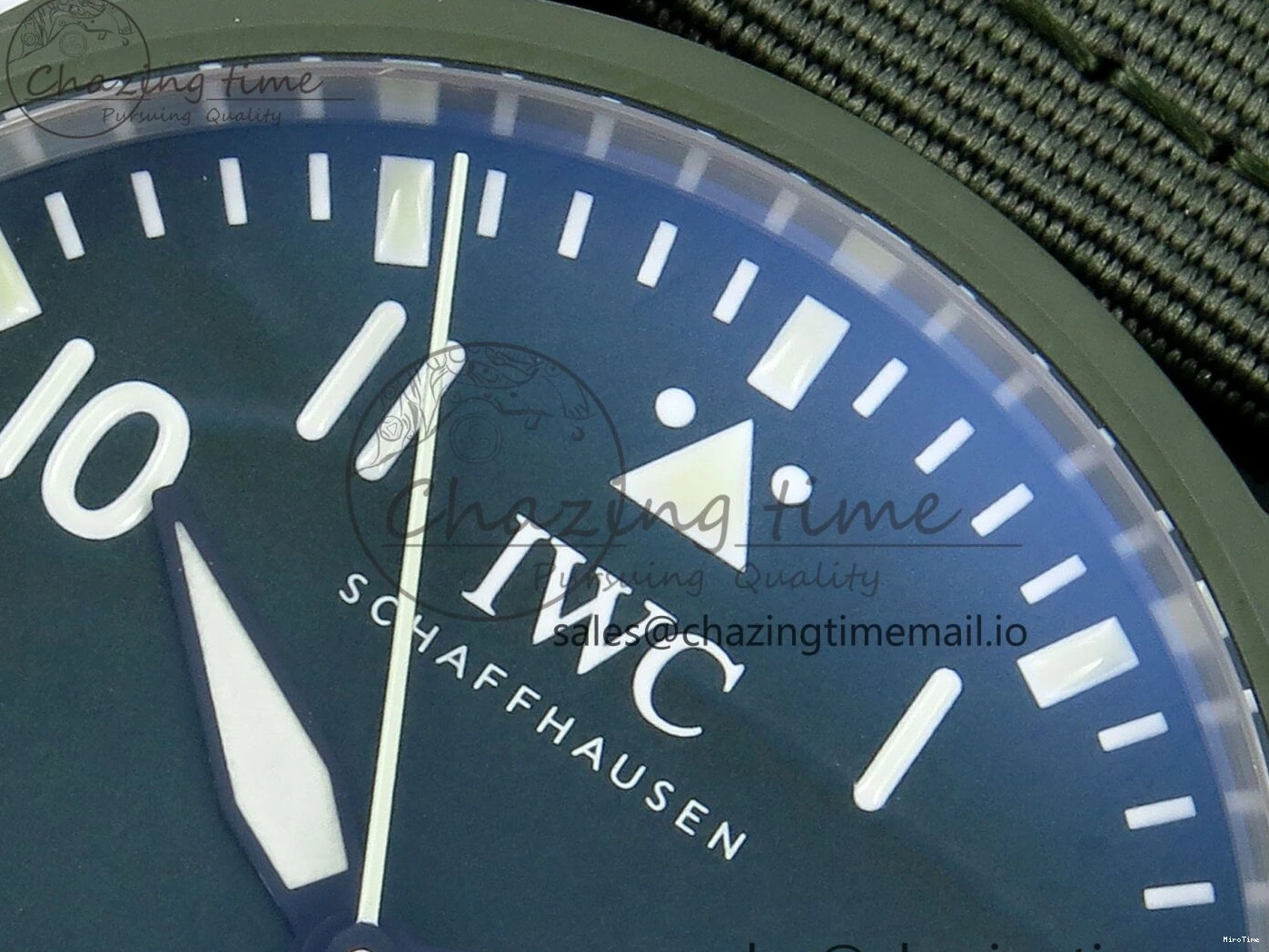 MIROTIME 0302 Big Pilot IW329802 M+F 1:1 Best Edition Green Dial on Green Nylon Strap MY Unique 7002